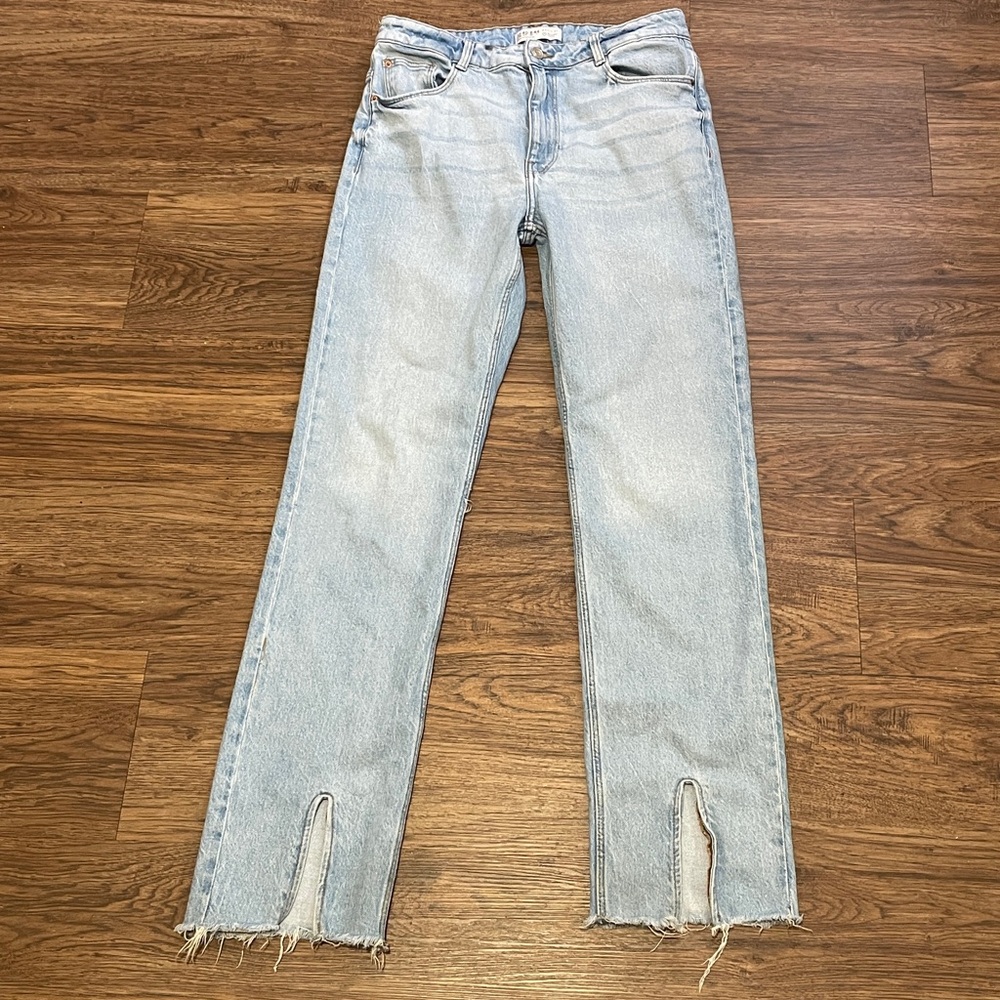 Light Blue Straight Leg Jeans